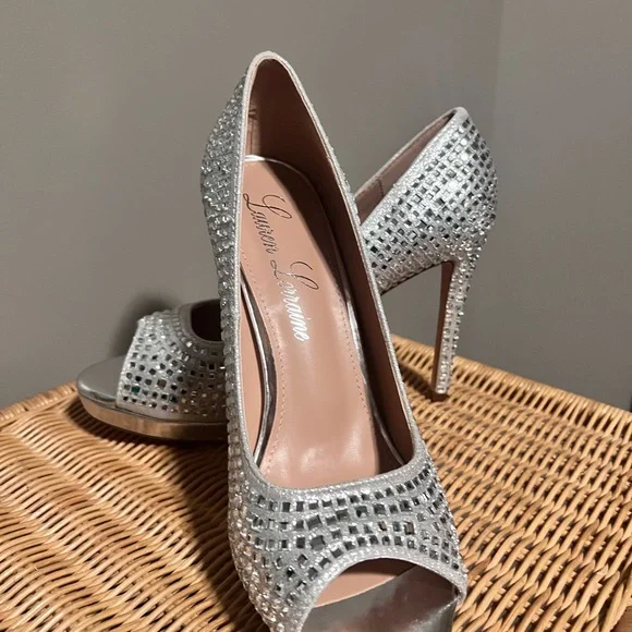 Lauren Lorraine Glittering Silver Heels - Picture 4 of 7